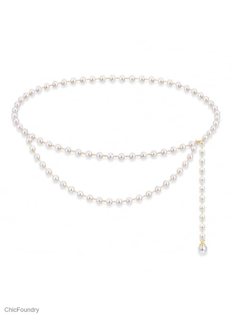 Pearl Waist Chain Body Chain Belt Adjustable Women's Zinc Alloy